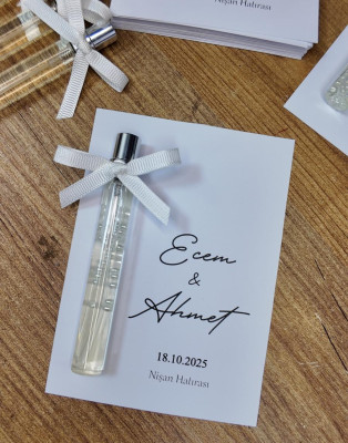nişan nikah hediyesi kartlı limon kolonyası